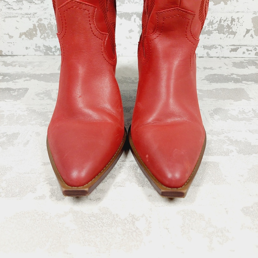 Crown Vintage Red Heeled Boots - Picture 8 of 15